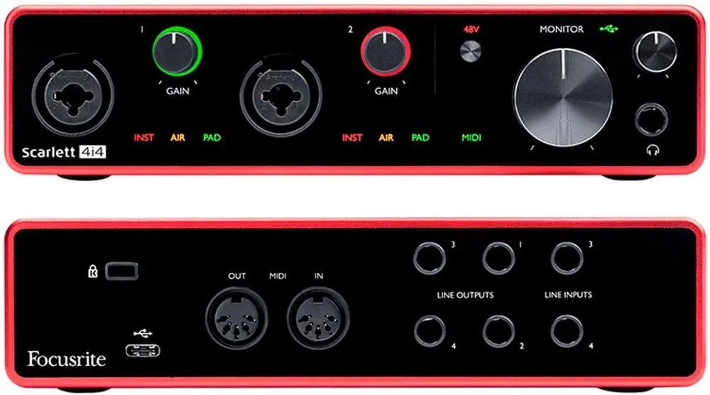 Focusrite Scarlett 2i2 3rd Gen USB Audio Interface for Recording, Songwriting, Streaming and Podcasting — High-Fidelity, Studio Quality Recording, and All the Software You Need to Record