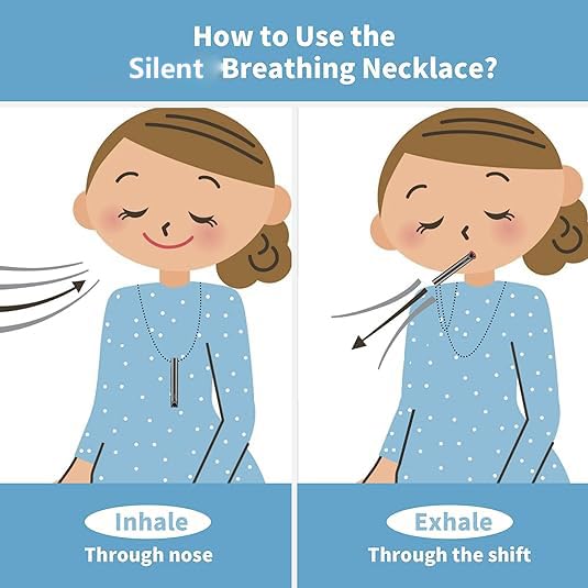 GZJOGO Stainless Steel Anxiety Breathe Necklace, Anxiety Necklace Breathing Premium Design,Stunning Look, Strong Chain - Breathing Necklace for Breathwork, Anxiety Breathing Tool