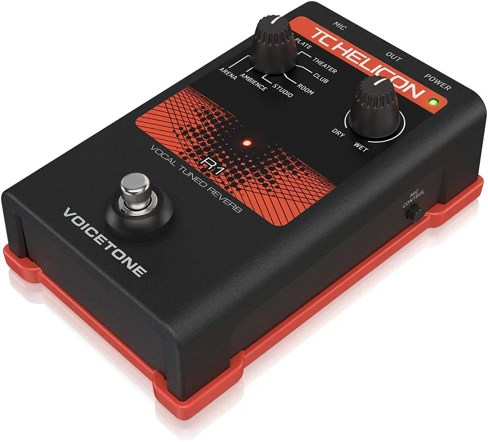 TC Helicon VOICETONE R1 Single-Button Stompbox for Studio-Quality Live Vocal Reverb