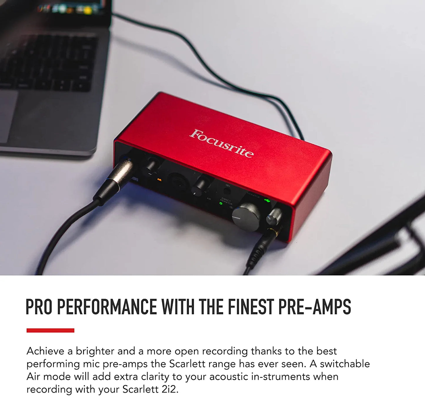 Focusrite Scarlett 2i2 3rd Gen USB Audio Interface for Recording, Songwriting, Streaming and Podcasting — High-Fidelity, Studio Quality Recording, and All the Software You Need to Record