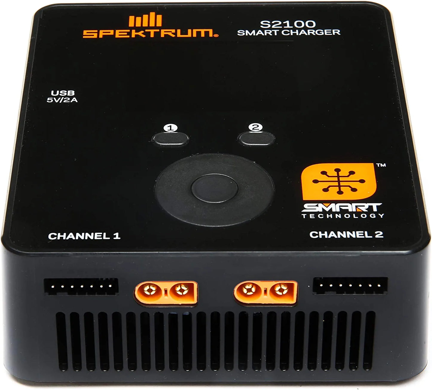 Spektrum S2100 Smart Charger: 200W (2x100W) AC Dual Output Lipo Battery Charger with Usb | LCD Color Display | IC3 Connector (EC3 Compatible)
