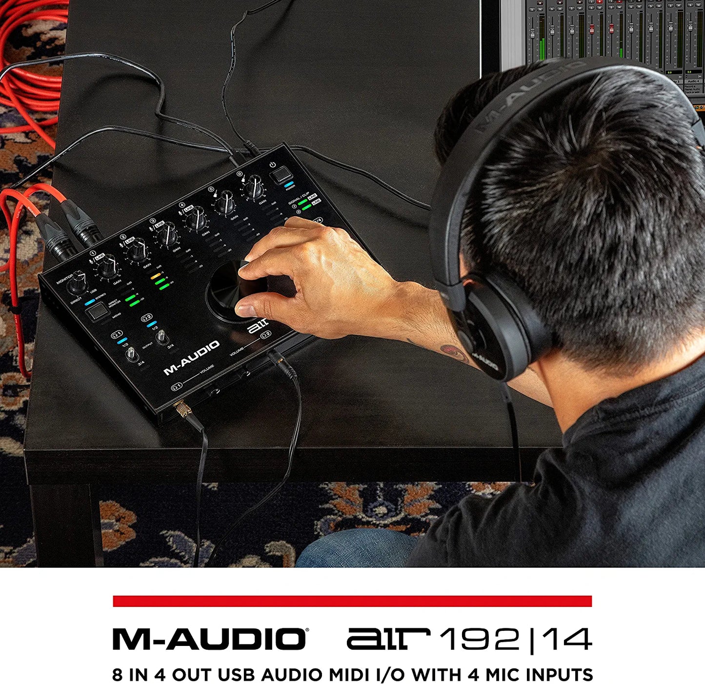 M-Audio AIR 192x4 USB C Audio Interface for Recording, Podcasting, Streaming with Studio Quality Sound, 1 XLR in and Music Production Software