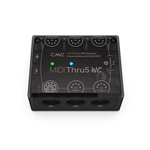 CME MIDI Thru5 WC - First-class 1-to-5 MIDI Thru - High-precision 1-in-5-out wired transmission with high-speed optocoupler for error-free synchronization of all MIDI devices via 5-pin DIN