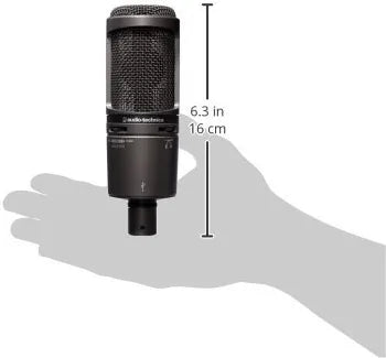 Audio-Technica AT2020 Cardioid Condenser Studio XLR Microphone, Ideal for Project/Home Studio Applications