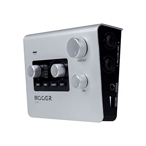 MOOER SteepⅡ Multi-platform Audio Interface for Professional Recording, MIDI in/out Stero Soud With 24bit/192 Khz Audio Ports, Support Professional App Software