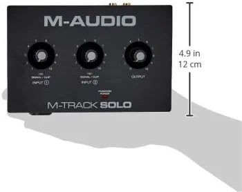 M-Audio M-Track Solo – USB Audio Interface for Recording, Streaming and Podcasting with XLR, Line and DI Inputs, Plus a Software Suite Included