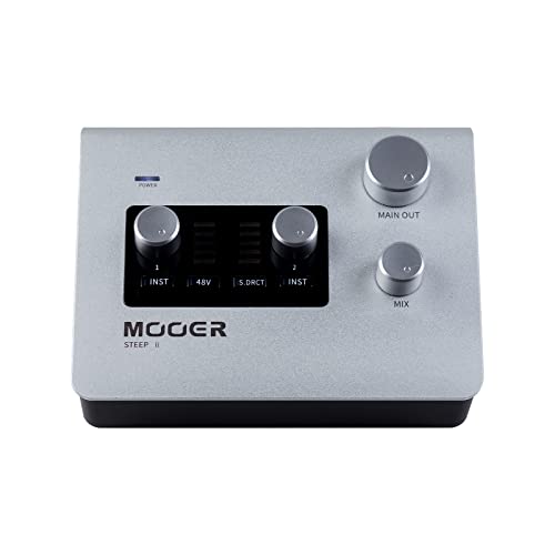 MOOER SteepⅡ Multi-platform Audio Interface for Professional Recording, MIDI in/out Stero Soud With 24bit/192 Khz Audio Ports, Support Professional App Software