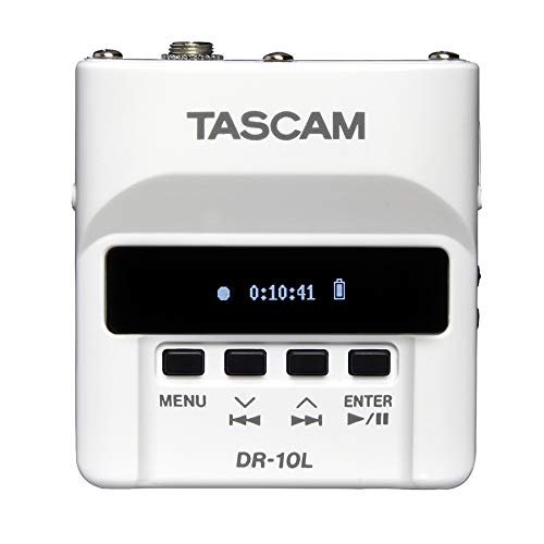 Tascam DR-10L/LW Digital Audio Recorder with Lavalier Microphone - White - Model DR-10LW