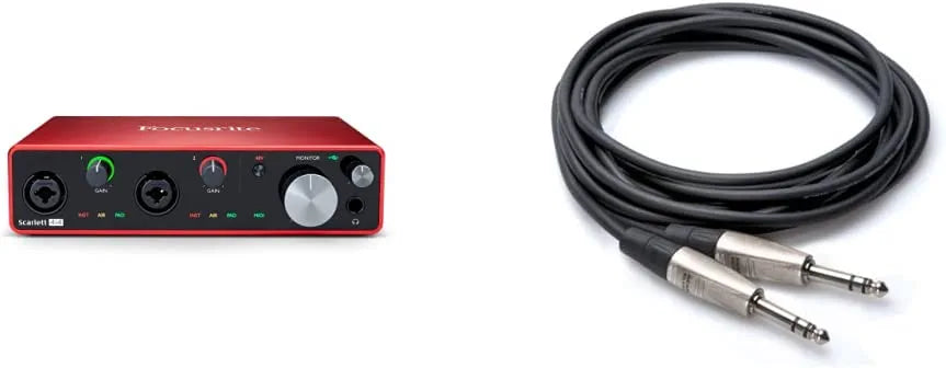 Focusrite Scarlett 2i2 3rd Gen USB Audio Interface for Recording, Songwriting, Streaming and Podcasting — High-Fidelity, Studio Quality Recording, and All the Software You Need to Record