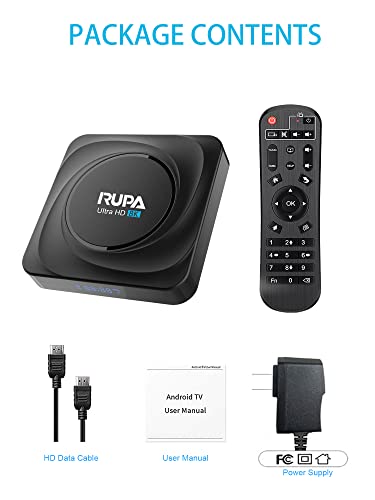 8K Android TV Box 11.0, RUPA Smart TV Box RK3566 4-Core 64 Bits, 8GB RAM 64GB ROM Android Box with 1000M LAN Dual WiFi 2.4G/5G, Support 8K/6K/4K 3D BT4.0 USB 3.0 Android TV Box