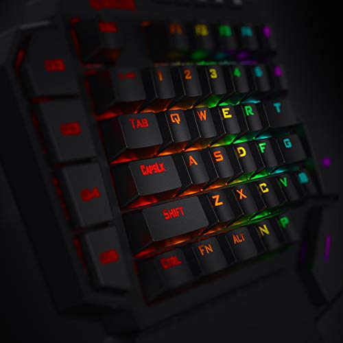 Redragon K585 DITI One-Handed RGB Mechanical Gaming Keyboard, 42 Keys Type-C Professional Gaming Keypad w/Upgraded Hot-Swappable Socket, 7 Onboard Macro Keys & Detachable Wrist Rest