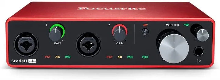 Focusrite Scarlett 2i2 3rd Gen USB Audio Interface for Recording, Songwriting, Streaming and Podcasting — High-Fidelity, Studio Quality Recording, and All the Software You Need to Record