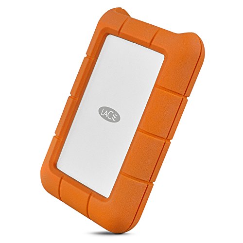 LaCie Rugged Thunderbolt USB-C 5TB External Hard Drive Portable HDD – USB 3.0 compatible, Drop Shock Dust Water Resistant, 1 Mo Adobe CC (STFS5000800)