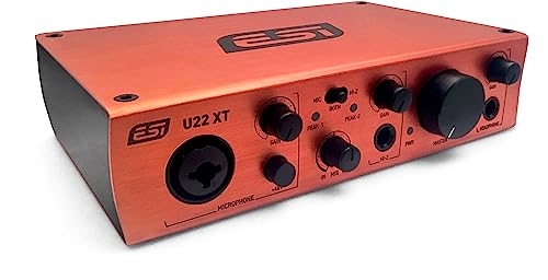 ESI U22 XT Professional Audio Interface: XLR/TRS Combo with Phantom Power, Hi-Z Input, RCA Line-In, Ultra-Low Latency, Recording for Studio and Easy, Stable Connectivity