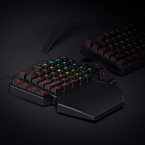 Redragon K585 DITI One-Handed RGB Mechanical Gaming Keyboard, 42 Keys Type-C Professional Gaming Keypad w/Upgraded Hot-Swappable Socket, 7 Onboard Macro Keys & Detachable Wrist Rest