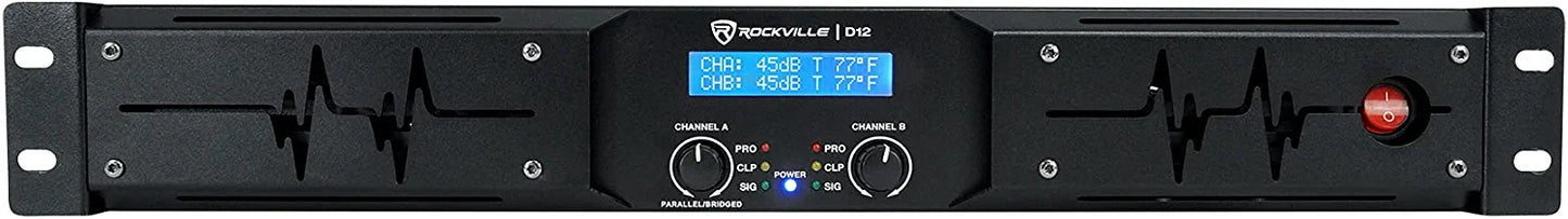 Rockville RPA16 10000 Watt Peak / 3000w RMS 2 Channel Power Amplifier Pro/DJ Amp