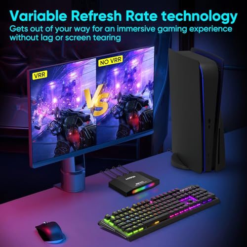 4K 60fps HDMI Video Game Capture and Passthrough Support HDR & VRR,1080P 120fps Capture for Games Console Live Streaming and Video Recording in 4K