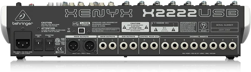 Behringer Xenyx X2222USB Mixer with USB and Effects