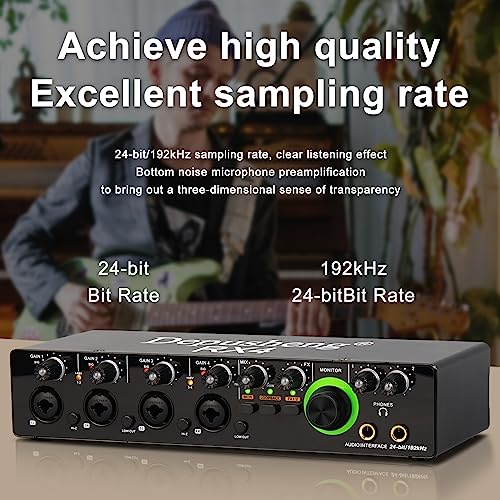 Depusheng RX4 usb audio interface Computer Recording with 2 channel input interface for Producers, Bands, Musicians, Content Creators