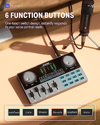 Donner Podcast Equipment Bundle, Podcast Kit Music Production Equipment with Audio Interface/Soundboard, All-in-One Podcast Kit with Condenser Microphone for PC/Phone/Pad for Streaming/Recording