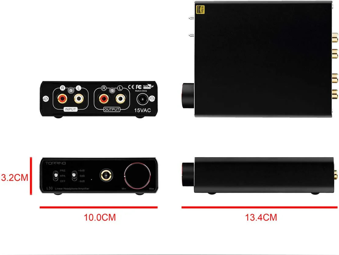 TOPPING [New Version] L30 Mini HiFi Amp Audio Hi-Res Headphone Amplifier NFCA Preamplifier (Sliver)