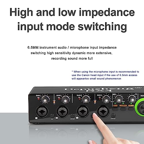 Depusheng RX4 usb audio interface Computer Recording with 2 channel input interface for Producers, Bands, Musicians, Content Creators