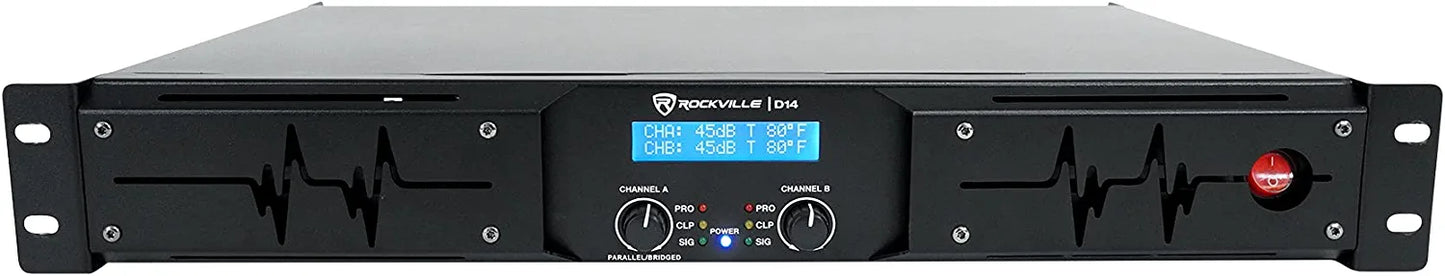 Rockville RPA16 10000 Watt Peak / 3000w RMS 2 Channel Power Amplifier Pro/DJ Amp