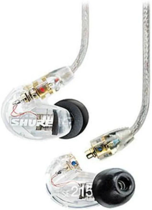 Shure SE215-CL Sound Isolating In Ear Stereo Earphones (Clear) with 3 Pairs of Triple Flange Sleeves for Better Sound Isolation