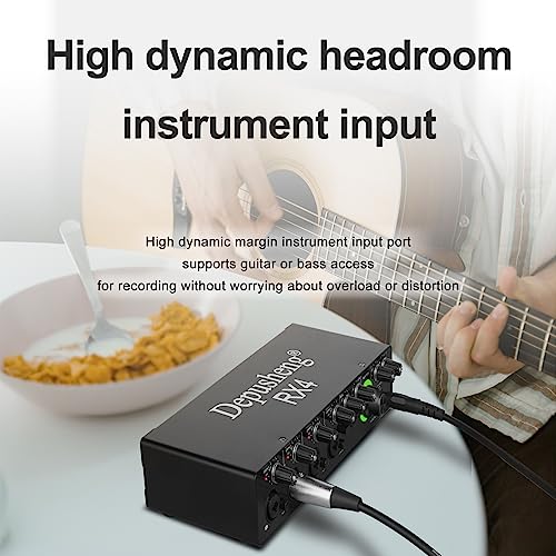 Depusheng RX4 usb audio interface Computer Recording with 2 channel input interface for Producers, Bands, Musicians, Content Creators