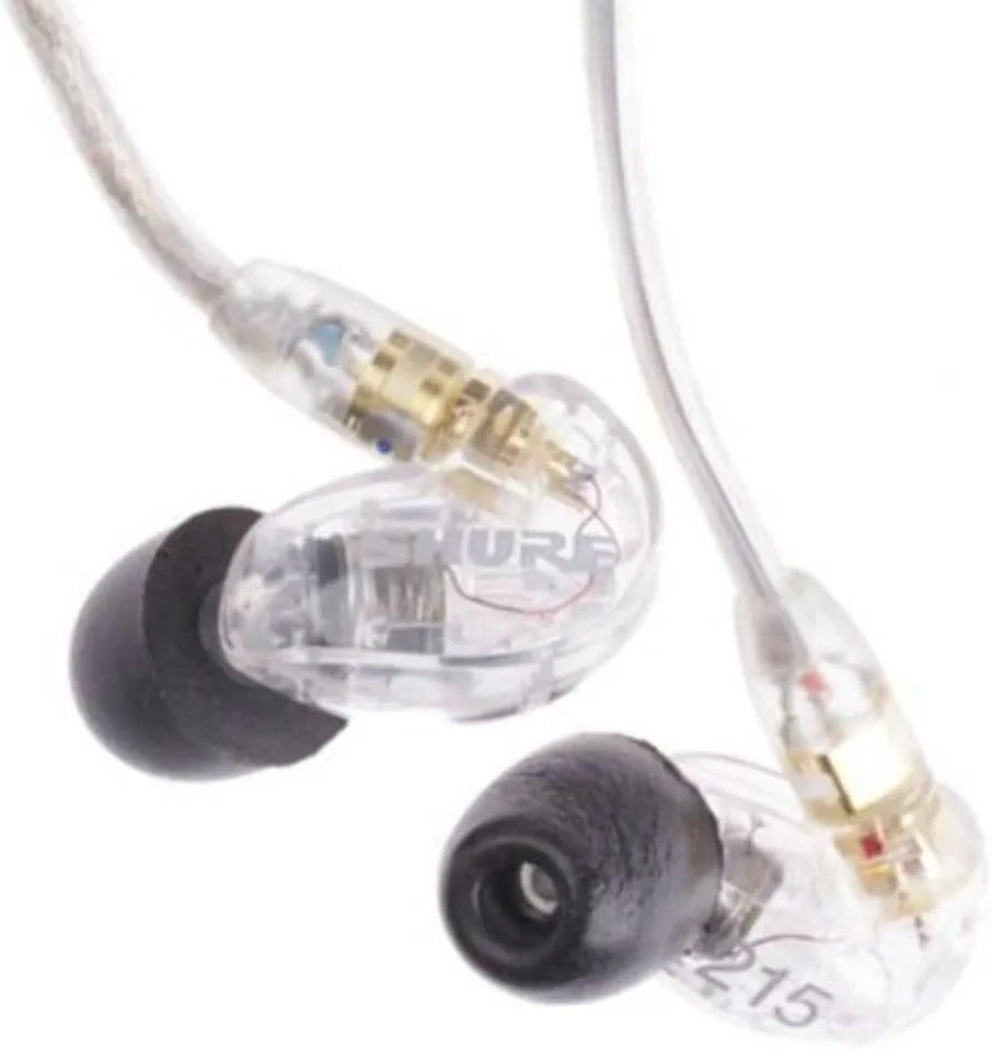 Shure SE215-CL Sound Isolating In Ear Stereo Earphones (Clear) with 3 Pairs of Triple Flange Sleeves for Better Sound Isolation