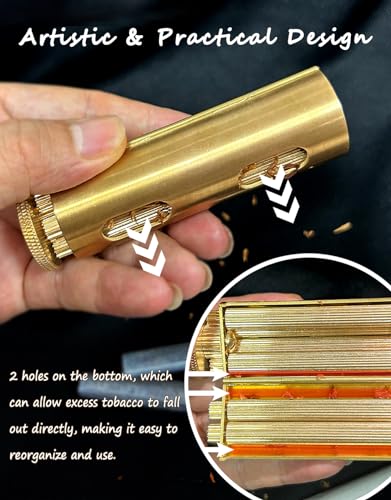 Vintage Cigarette Roller, Brass Cigarette Rolling Machine, Pure Copper Joint Roller Machine, Solid Brass Roller, Use with 70 mm Papers, Elegant and Luxurious Tobacco Roller for Men and Women