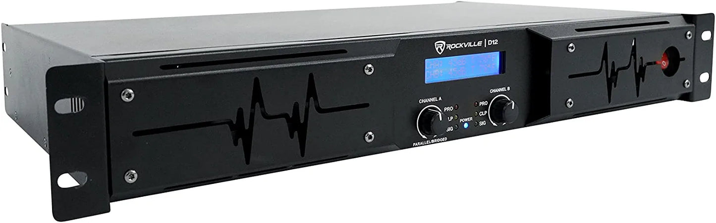 Rockville RPA16 10000 Watt Peak / 3000w RMS 2 Channel Power Amplifier Pro/DJ Amp