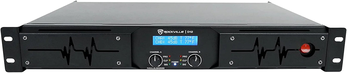 Rockville RPA16 10000 Watt Peak / 3000w RMS 2 Channel Power Amplifier Pro/DJ Amp