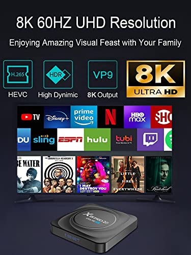 8K Android TV Box 11.0, RUPA Smart TV Box RK3566 4-Core 64 Bits, 8GB RAM 64GB ROM Android Box with 1000M LAN Dual WiFi 2.4G/5G, Support 8K/6K/4K 3D BT4.0 USB 3.0 Android TV Box