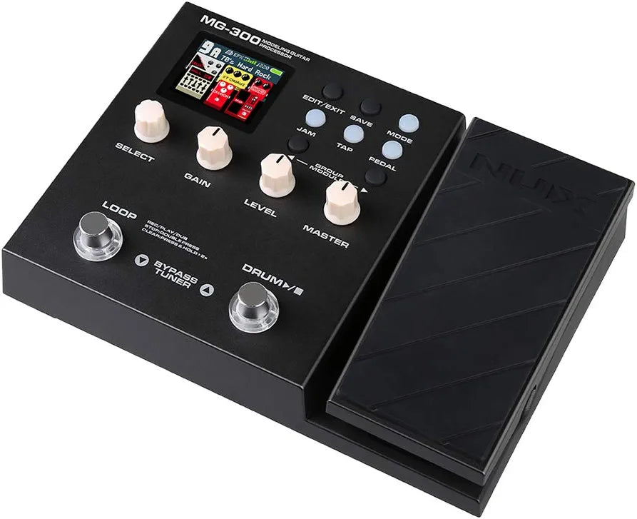 NUX MG-300 Modeling Guitar Processor Guitar Multi-Effects Pedal Amp Modeling 56 Drum 60s 24-bit Loop Recording Metronome Tuner Function