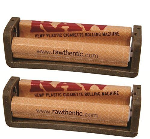 Raw Natural Rolling Papers Hemp Plastic Cigarette Rolling Machine, 79mm 1 1/4 Inch Size (2 Pack)