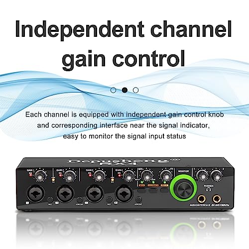 Depusheng RX4 usb audio interface Computer Recording with 2 channel input interface for Producers, Bands, Musicians, Content Creators