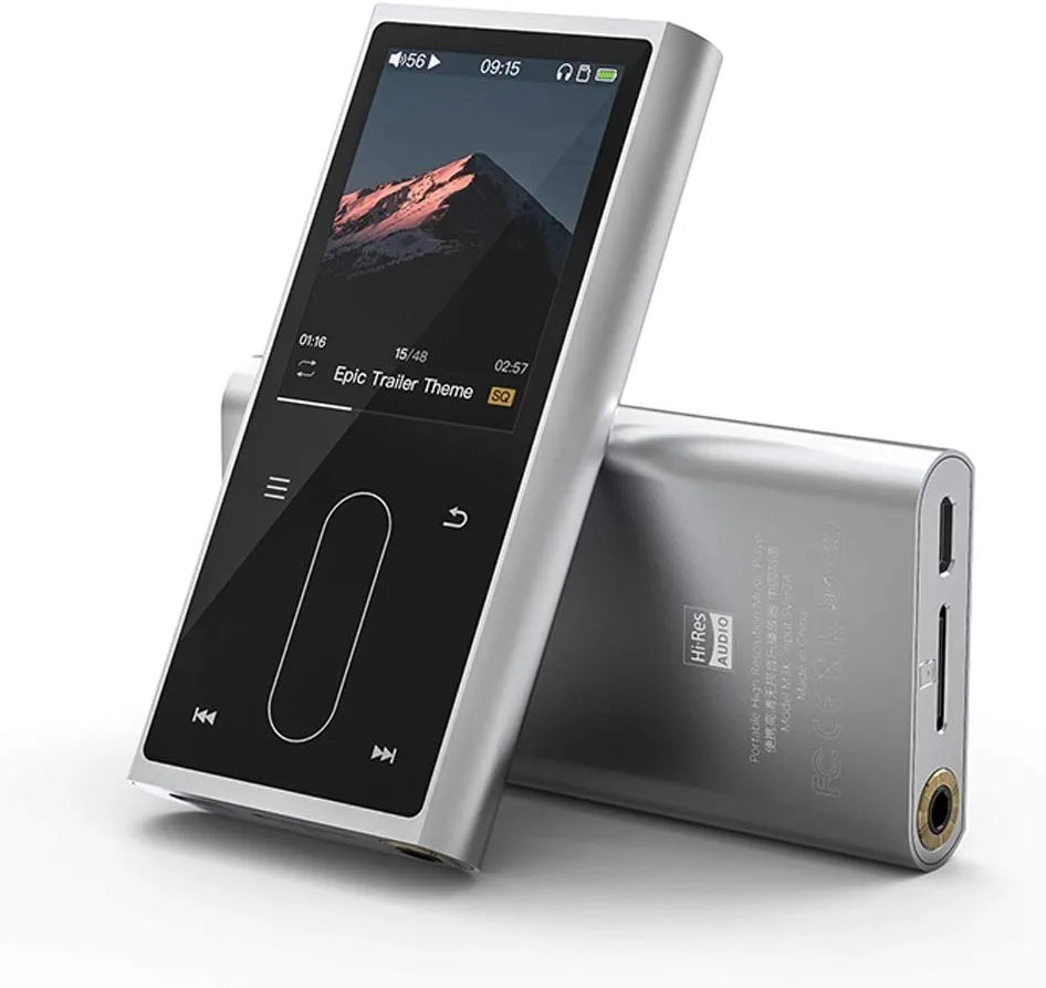 FiiO M3K HiFi MP3 Player with Digital Voice Recorder,24 Hours Playback and Expandable Up to 512GB with Independent Lock & Volume Control,Silver