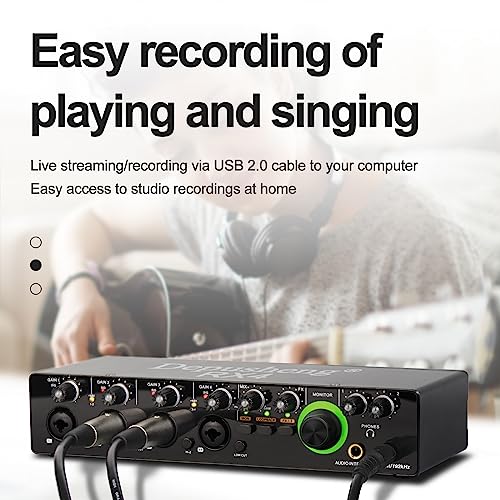 Depusheng RX4 usb audio interface Computer Recording with 2 channel input interface for Producers, Bands, Musicians, Content Creators