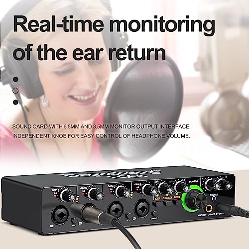 Depusheng RX4 usb audio interface Computer Recording with 2 channel input interface for Producers, Bands, Musicians, Content Creators