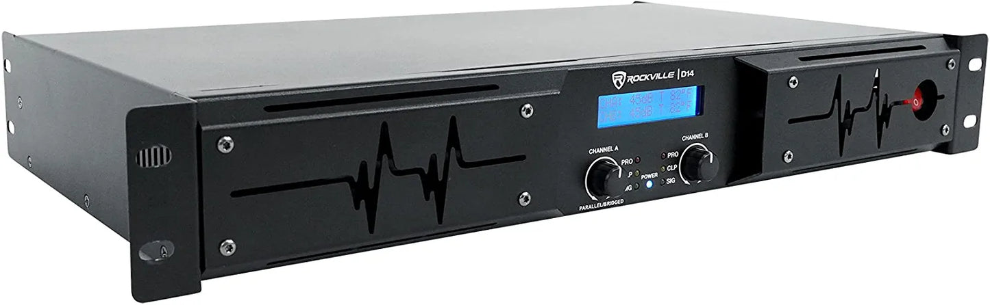 Rockville RPA16 10000 Watt Peak / 3000w RMS 2 Channel Power Amplifier Pro/DJ Amp