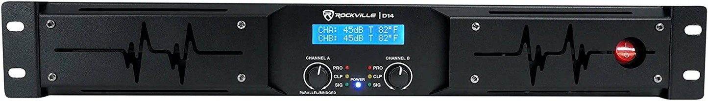 Rockville RPA16 10000 Watt Peak / 3000w RMS 2 Channel Power Amplifier Pro/DJ Amp