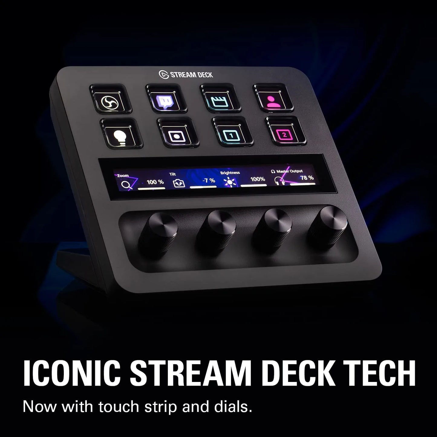 Elgato Stream Deck +, Audio Mixer, Production Console and Studio Controller for Content Creators, Streaming, Gaming, with Customizable Touch Strip dials and LCD Keys, Works with Mac and PC