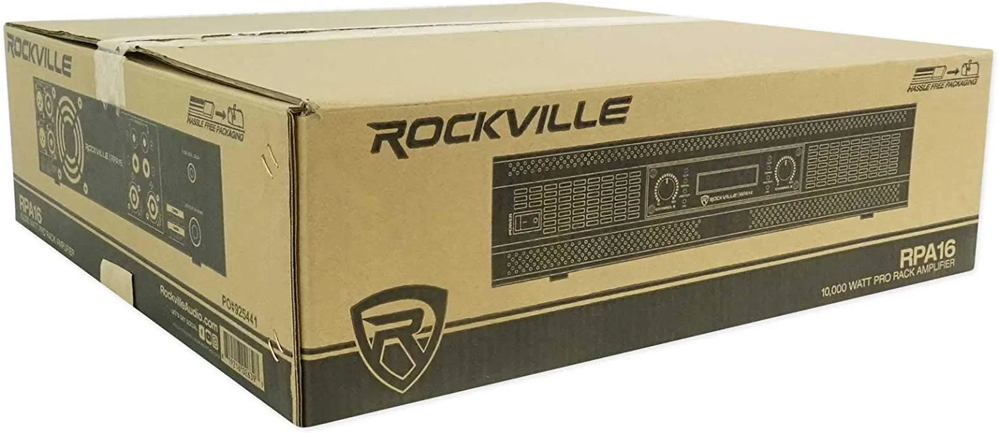 Rockville RPA16 10000 Watt Peak / 3000w RMS 2 Channel Power Amplifier Pro/DJ Amp