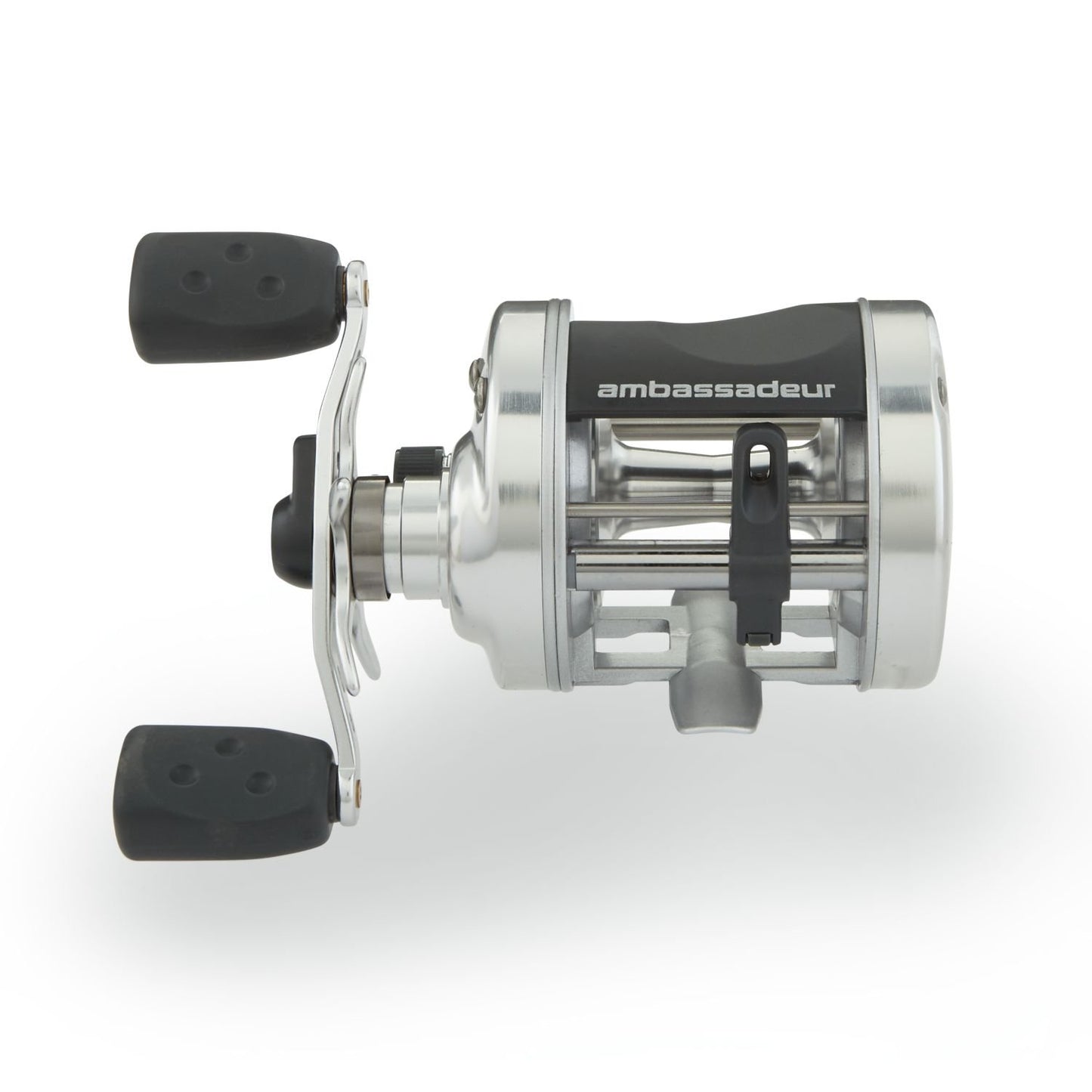 Abu Garcia Ambassadeur S Conventional Reel, Size 5500 (1292732), 1 Stainless Steel Ball Bearings + 1 Roller Bearing, Synthetic Star Drag, Max of 11lb | 4.9kg,Silver