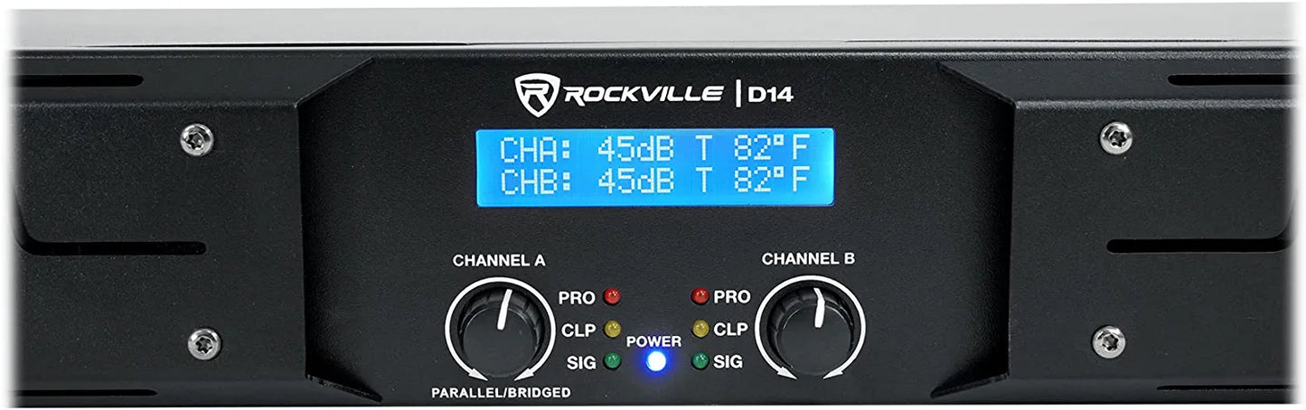 Rockville RPA16 10000 Watt Peak / 3000w RMS 2 Channel Power Amplifier Pro/DJ Amp