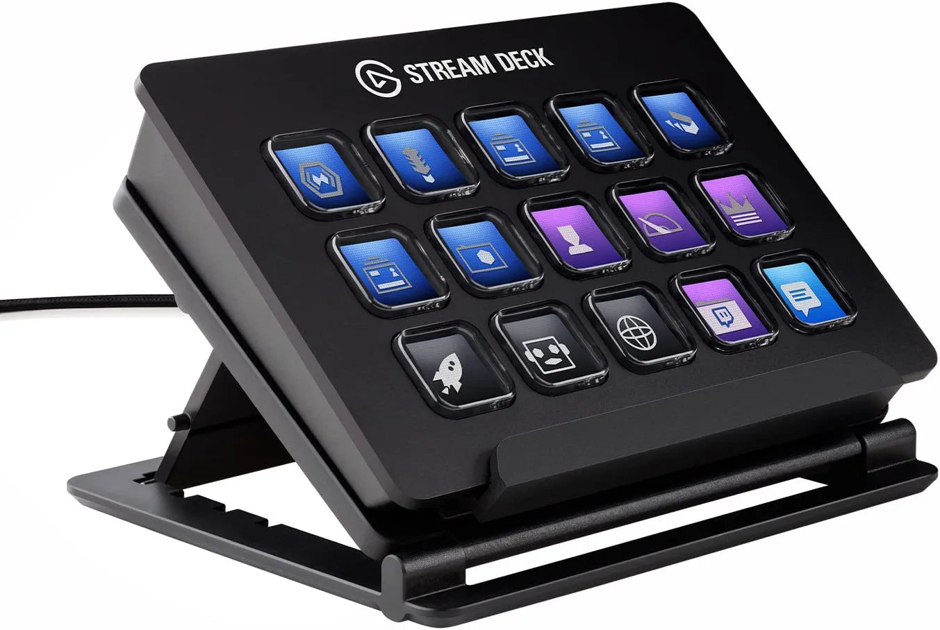 Elgato Stream Deck - Live Content Creation Controller with 15 Customizable LCD Keys, Adjustable Stand, for Windows 10 and macOS 10.13 or Late (10GAA9901)