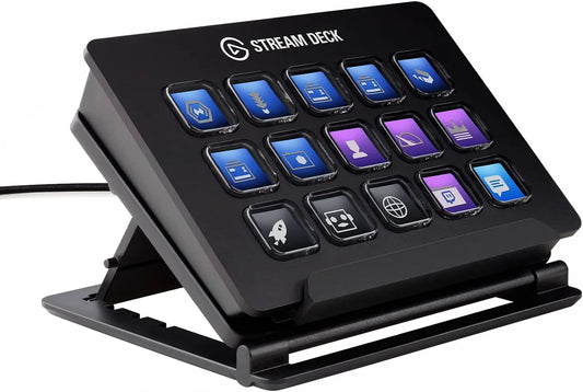 Elgato Stream Deck - Live Content Creation Controller with 15 Customizable LCD Keys, Adjustable Stand, for Windows 10 and macOS 10.13 or Late (10GAA9901)