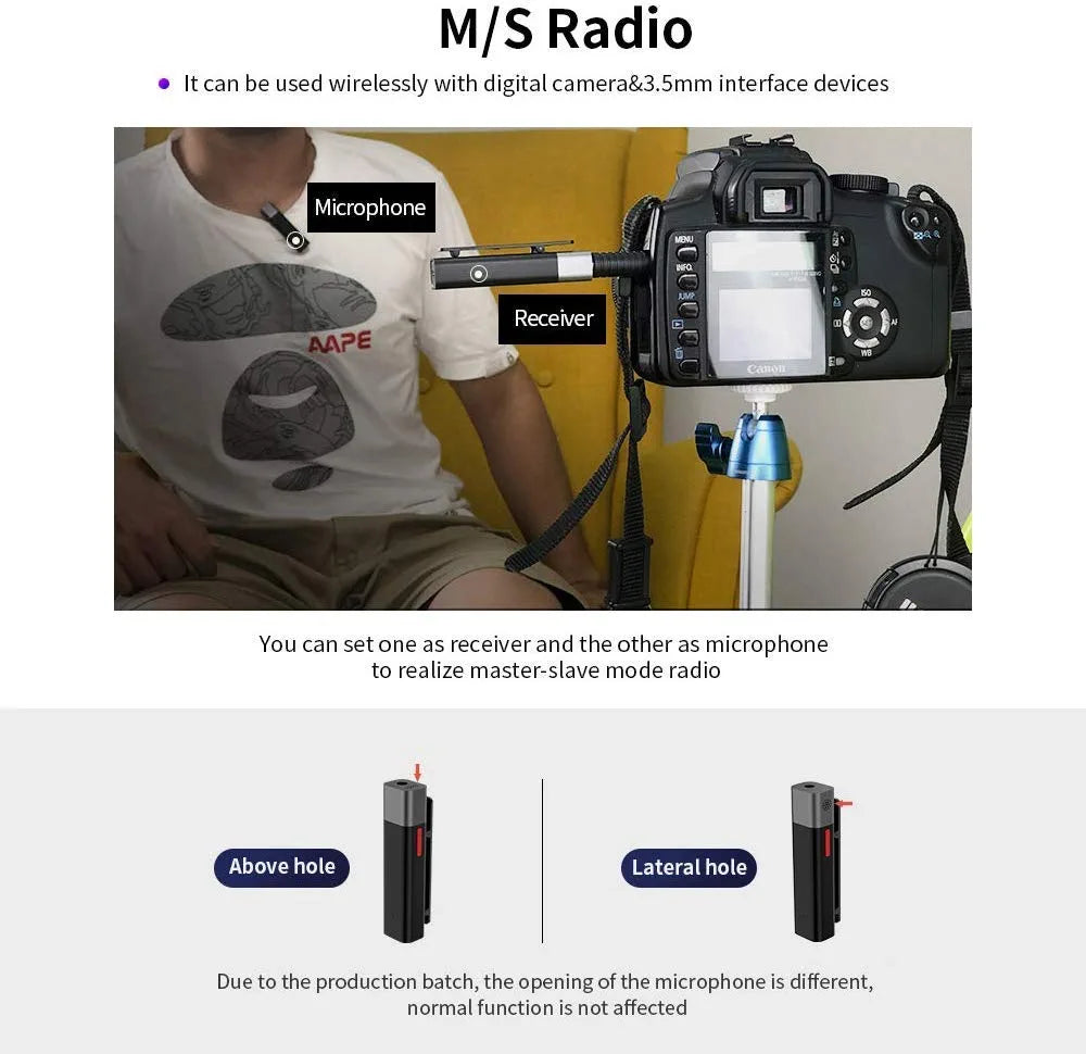 SmartMike+ True Wireless Stereo Lavalier Microphone for Content Creators, DSLR Camera Phone Computer Lapel Mic to Vlogging Youtuber Recording