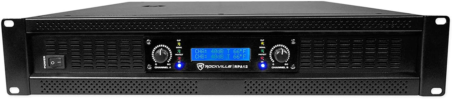 Rockville RPA16 10000 Watt Peak / 3000w RMS 2 Channel Power Amplifier Pro/DJ Amp